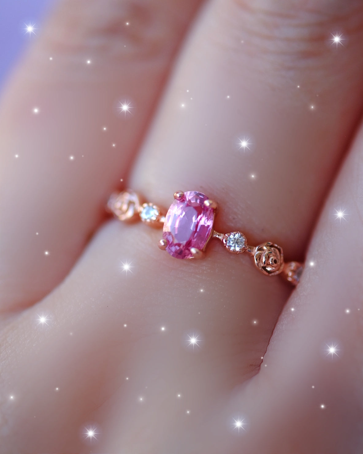 OOAK Pink Sapphire Ring S925