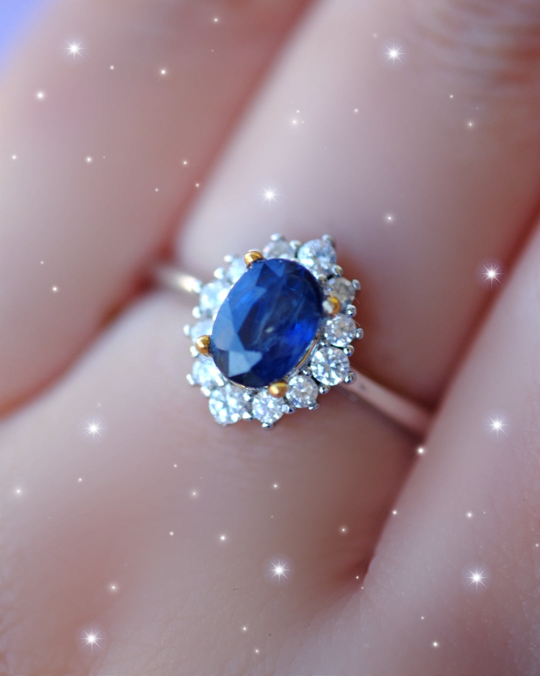 OOAK Blue Smokey Sapphire Ring S925